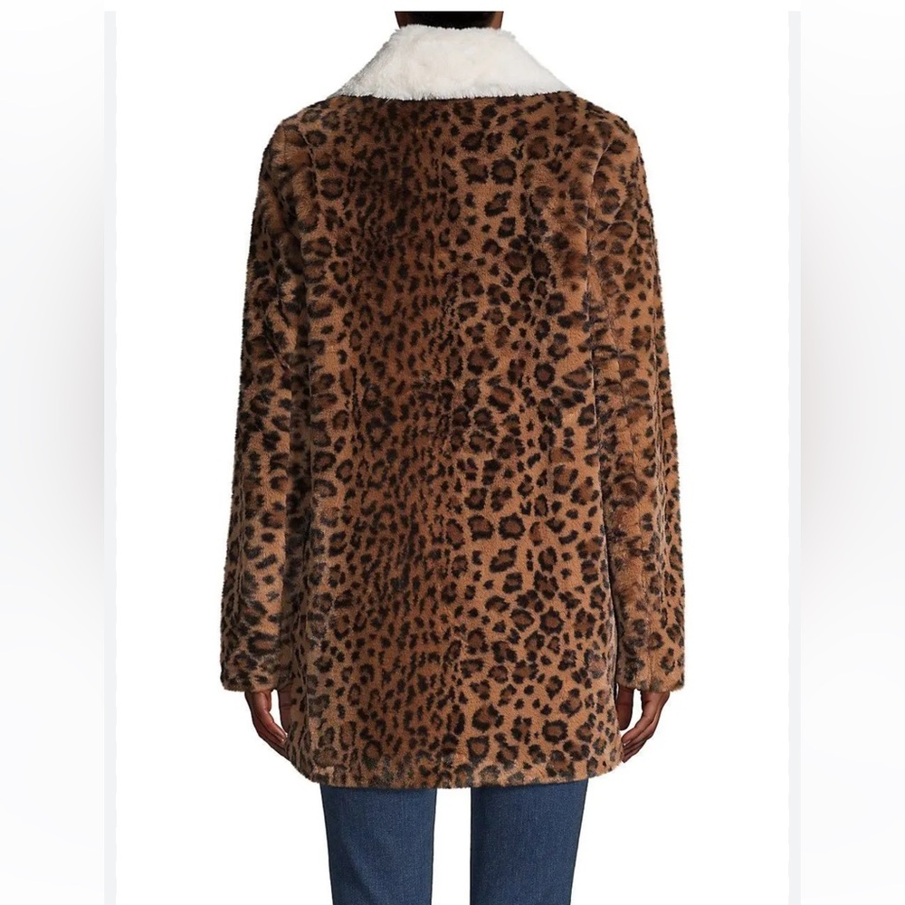 Derek Lam 10 Crosby Leopard-Print Faux-Fur Jacket Size Large - Picture 2 of 8